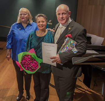 Benita Rainer (lyricist), Margaret and Martin Cooke take a bow after the performance of the
