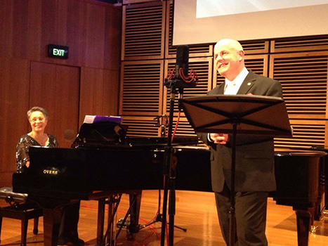 Margaret Brandman and Martin Cooke on stage.