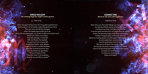 Cosmic Wheel Lyric Booklet Sample Virgo Saggitarius